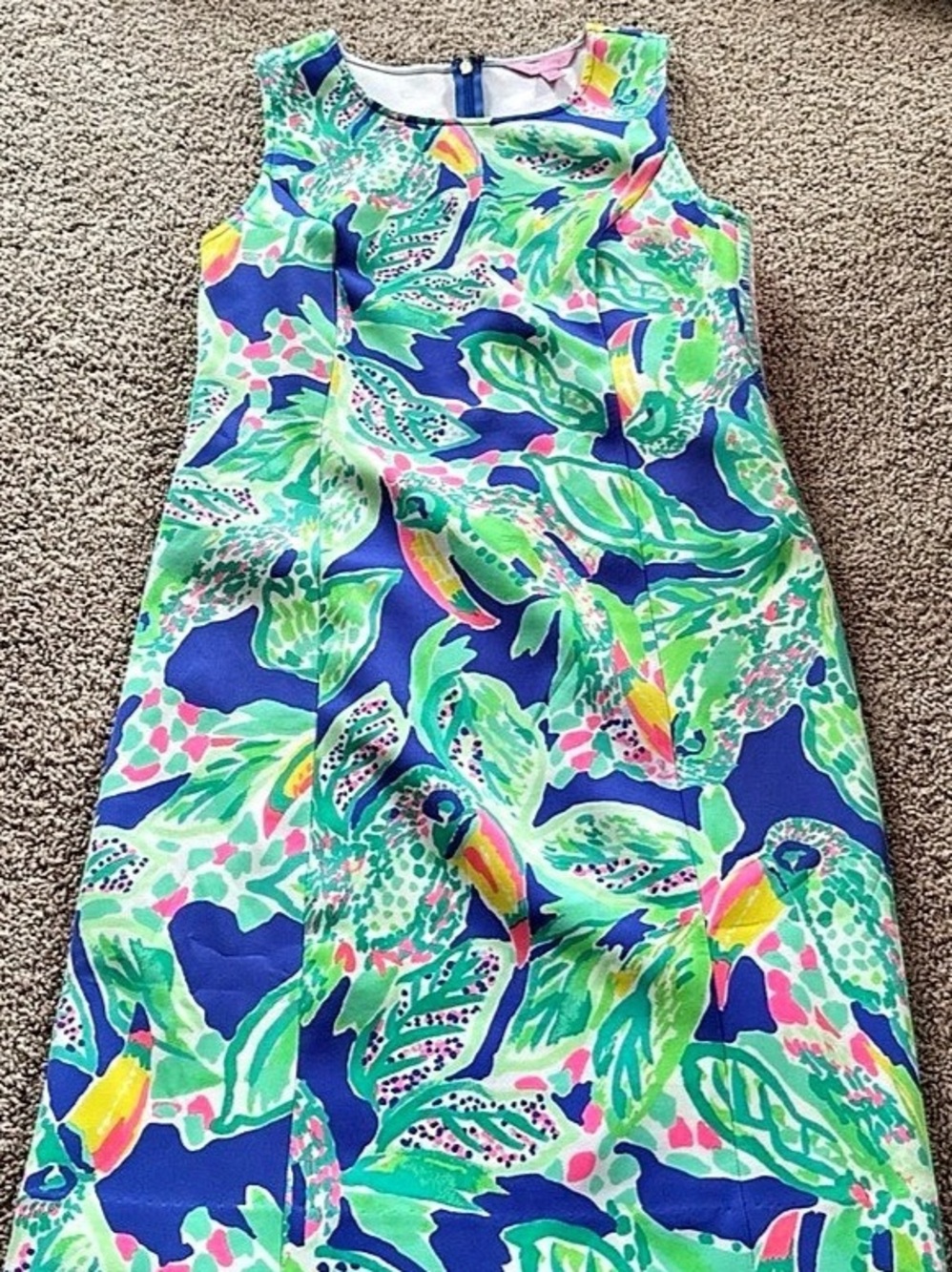 Lilly Pulitzer Loro Swing Dress Abstract Mini Dress in Blue & Green Size Medium